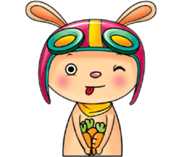 My Babie-Rabbit Wearing Funny Hat sticker #10994825