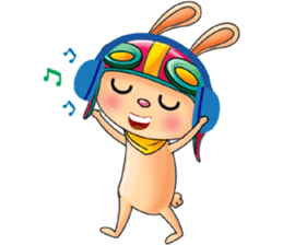 My Babie-Rabbit Wearing Funny Hat sticker #10994828