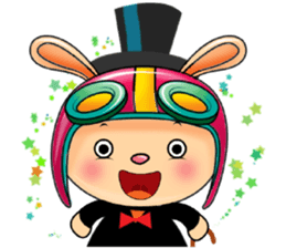 My Babie-Rabbit Wearing Funny Hat sticker #10994834