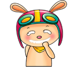 My Babie-Rabbit Wearing Funny Hat sticker #10994847