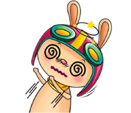 My Babie-Rabbit Wearing Funny Hat sticker #10994849