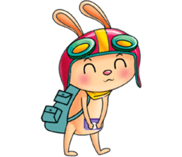 My Babie-Rabbit Wearing Funny Hat sticker #10994852