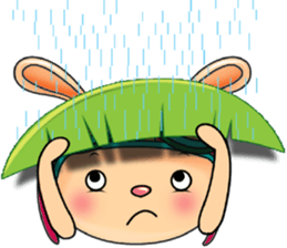 My Babie-Rabbit Wearing Funny Hat sticker #10994854