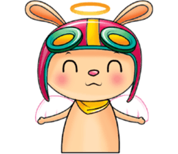 My Babie-Rabbit Wearing Funny Hat sticker #10994855
