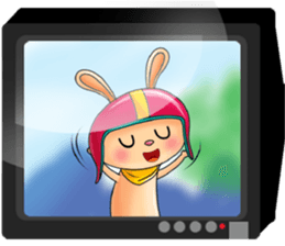 My Babie-Rabbit Wearing Funny Hat sticker #10994860