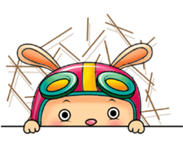 My Babie-Rabbit Wearing Funny Hat sticker #10994861