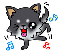 White and black and  cute puppy! sticker #10996035