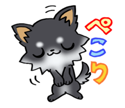 White and black and  cute puppy! sticker #10996041