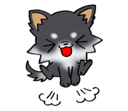 White and black and  cute puppy! sticker #10996055