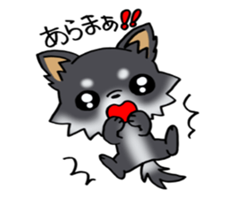 White and black and  cute puppy! sticker #10996061