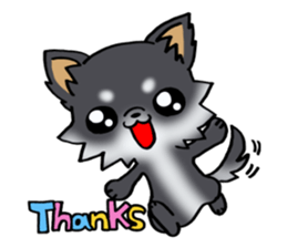 White and black and  cute puppy! sticker #10996062