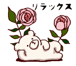 White bears with early summer flowers sticker #10997672