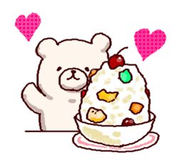 White bears with early summer flowers sticker #10997673