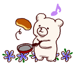 White bears with early summer flowers sticker #10997685