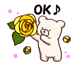 White bears with early summer flowers sticker #10997688