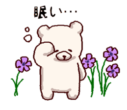 White bears with early summer flowers sticker #10997701