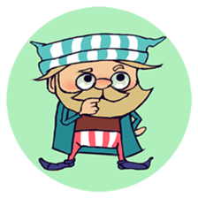 Happy Old man sticker #10998340