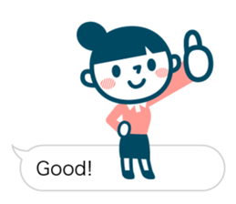 Woman of simple sticker. Eng. sticker #10998506