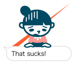 Woman of simple sticker. Eng. sticker #10998523