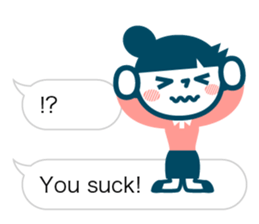 Woman of simple sticker. Eng. sticker #10998526