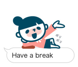 Woman of simple sticker. Eng. sticker #10998531