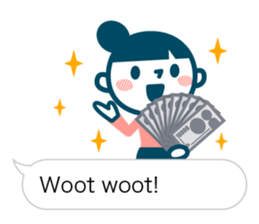 Woman of simple sticker. Eng. sticker #10998533