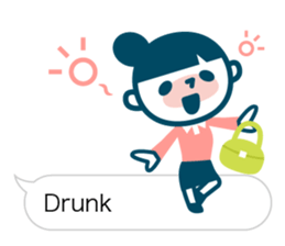 Woman of simple sticker. Eng. sticker #10998534