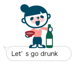 Woman of simple sticker. Eng. sticker #10998535