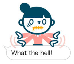 Woman of simple sticker. Eng. sticker #10998538