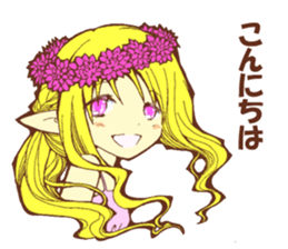 Flowers and Elf sticker #11000624