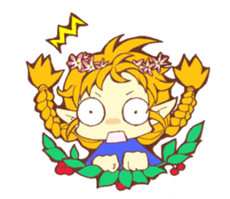 Flowers and Elf sticker #11000640