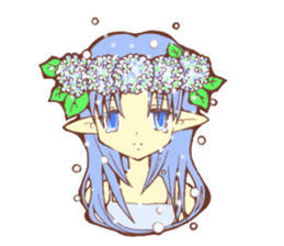 Flowers and Elf sticker #11000648