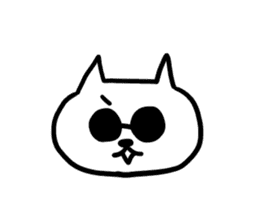 white cat glasses sticker #11003579