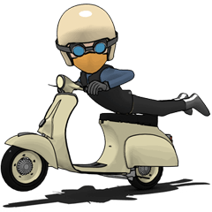 Rider ride a scooter 2