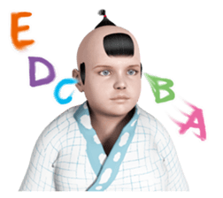 Surrealism man in the Edo period. sticker #11005386