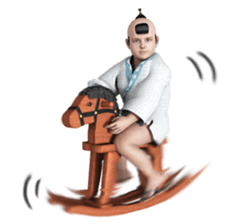 Surrealism man in the Edo period. sticker #11005391