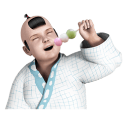 Surrealism man in the Edo period. sticker #11005392