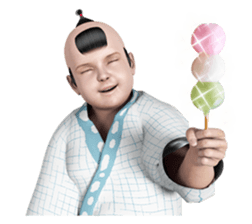 Surrealism man in the Edo period. sticker #11005393