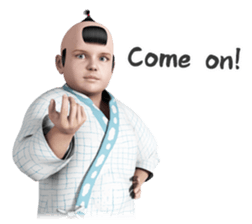 Surrealism man in the Edo period. sticker #11005396