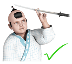 Surrealism man in the Edo period. sticker #11005397