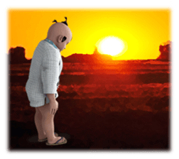 Surrealism man in the Edo period. sticker #11005401