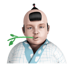 Surrealism man in the Edo period. sticker #11005406