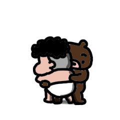 bear and kid sticker2