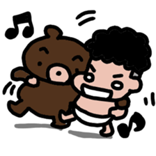 bear and kid sticker2 sticker #11007789