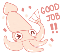 Funny and Fat Squid sticker #11010509
