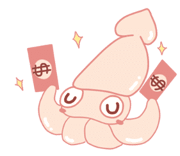 Funny and Fat Squid sticker #11010537
