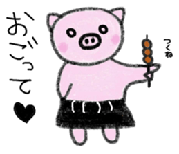 Hula oink Girl vol.2 Black skirt ver. sticker #11010564