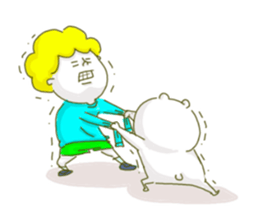 He tears off a sleeve. sticker #11013064