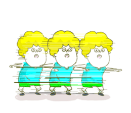 He tears off a sleeve. sticker #11013099