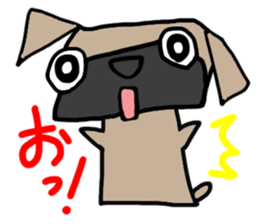 Pretty reaction Pug dog2 sticker #11013585